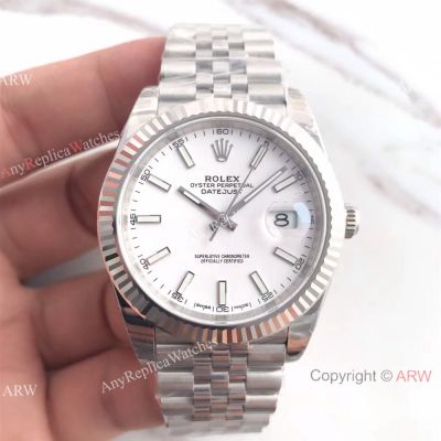  Swiss 3235 Rolex Datejust II SS White Face Replica Watch DJII 41mm